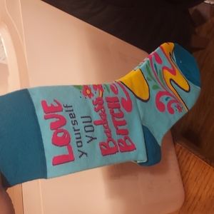 Love yourself you badass bitch novelty socks